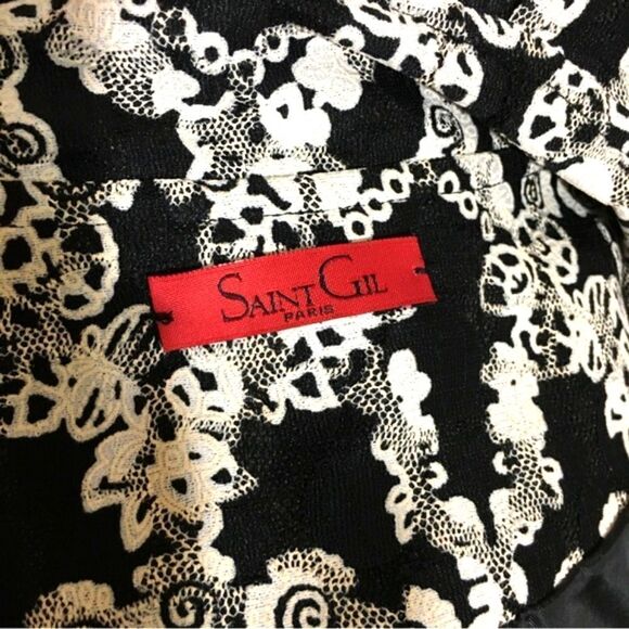 Saint Gil Paris Black & White Print Cardigan Size L - Picture 8 of 14
